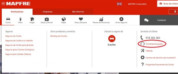 Contacto web MAPFRE